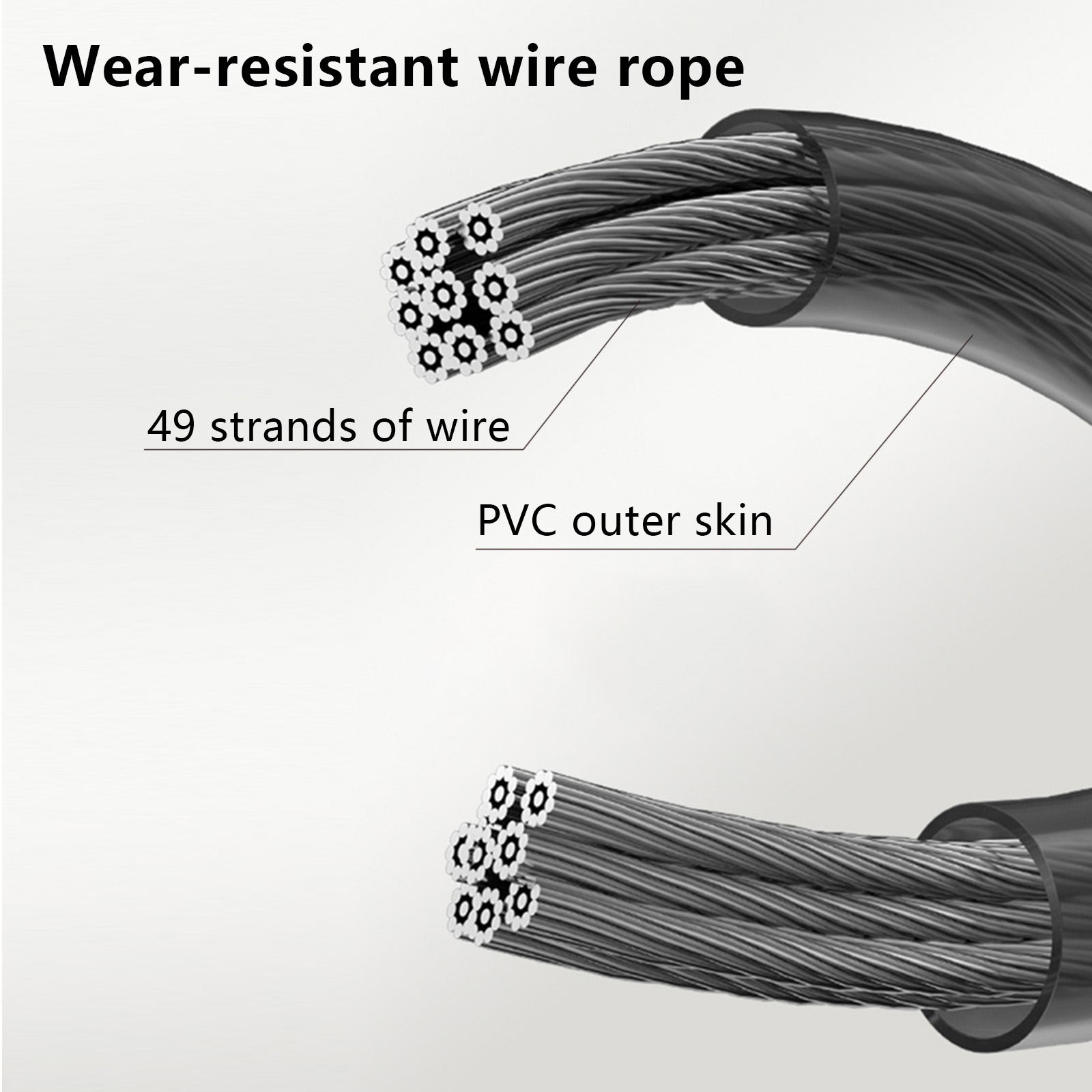 고강도 검정색 PVC 코팅 강철 와이어 로프, 3.0M - Skipping Rope Pvc 리뷰 및 가격